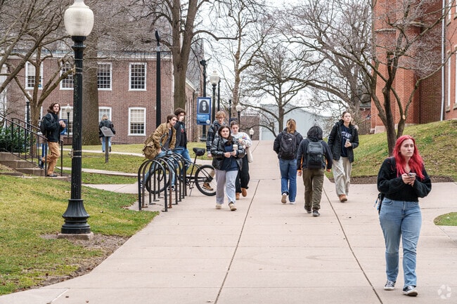 Campus life buzzes at Franklin and Marshall College in Lancaster.