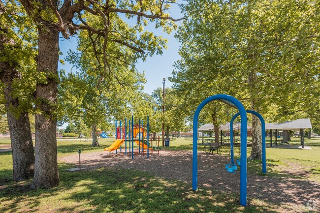 Crescent City Park has a well maintained play set for Cimarron City kids to enjoy anytime.