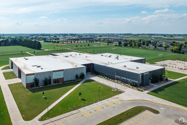 Sioux Center High School in Sioux Center has a dedicated student drop-off zone.
