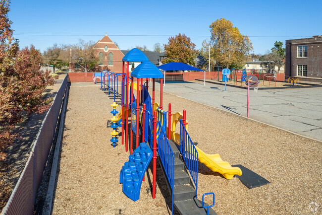 Central Elementary School playground is available to kids to run and play on during recess.