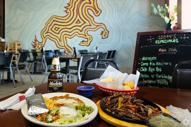 El Potro Mexican restaurant in Franz Park serves delicious steak fajitas.