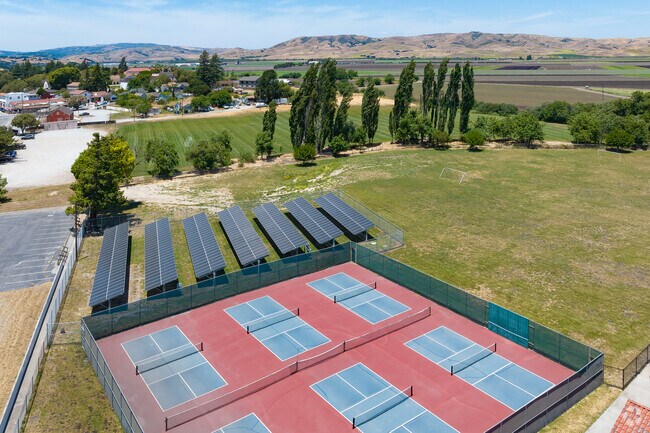Tennis courts at San Juan School, in San Juan Bautista, California