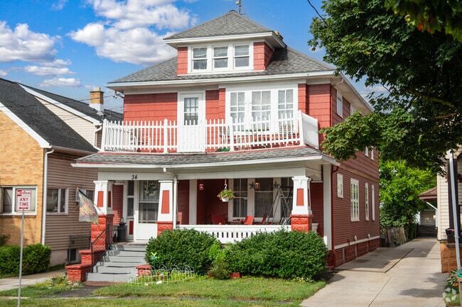 Homes often feature playful lawn ornaments, adding charm to Central Cheektowaga's streets.