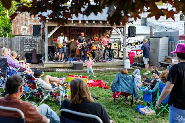 Hardwood Acres residents can find live music every Friday in Lake Ann during the summer months.
