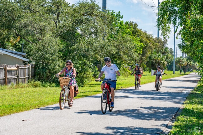Friends join up on the Pinellas Trail to bike in the sunshine near Eagle Crest.
