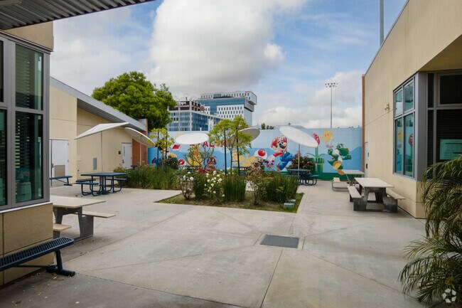 Courtyard in Richard A. Alonzo Community Day School in Los Angeles.