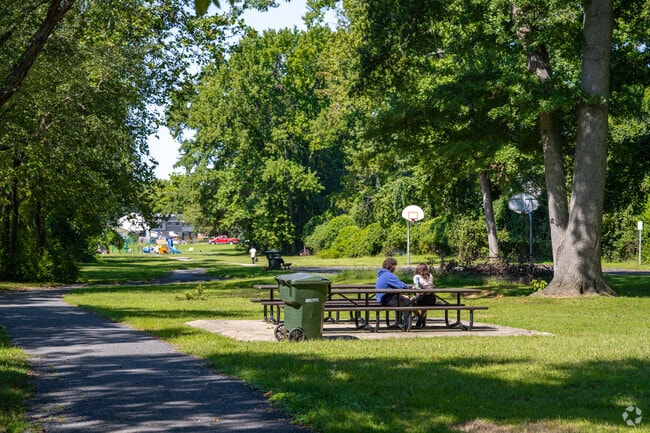Kentland Park in Greater Landover has picnic tables and paths, plus a scenic stream.
