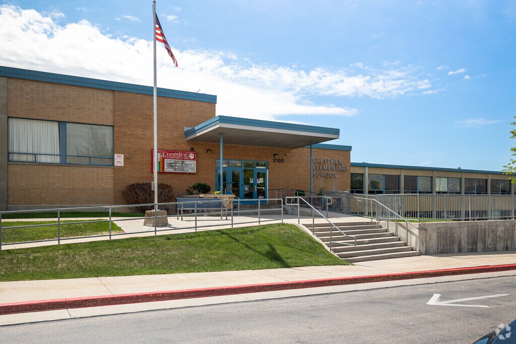Stairs  in front of Crestview Elementary  School in Holladay.