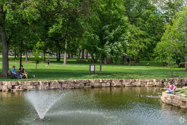 Proska Park's relaxing pond is frequented by Berwyn families in the warm summer months.