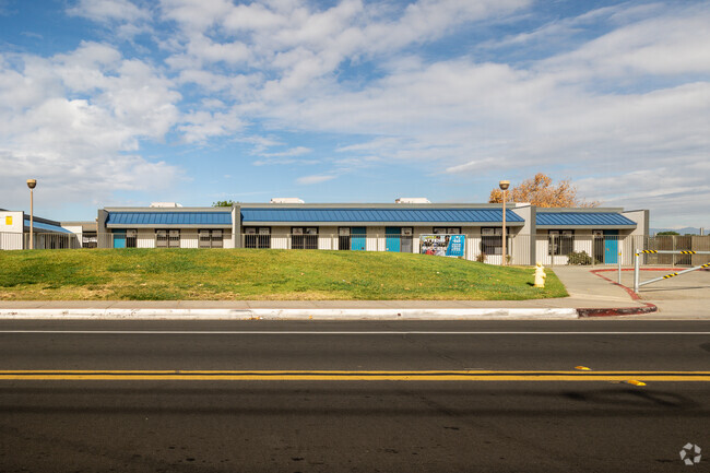 A view of the Badger Springs Middle School buildings from the street in Moreno Valley.