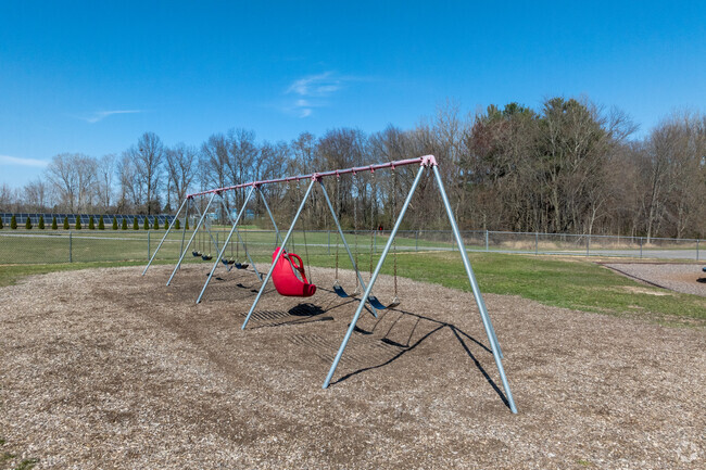 The swingset at Washington Discovery Academy gets a lot of use.