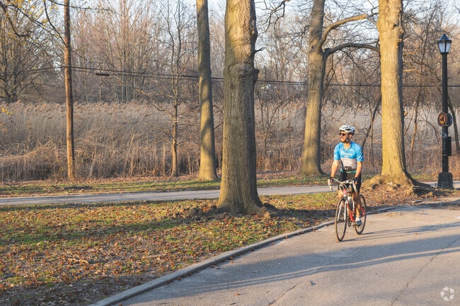 Cyclists enjoy the paths at parks nearby Kingsbridge.