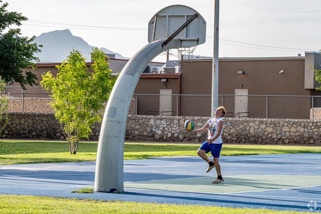 Locals enjoy getting out to play basketball at Nations Tobin Park in El Paso.