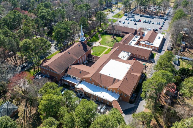 An aerial view of Hunter Classical Christian School.