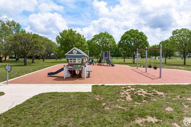 Kids can enjoy the playground at Redbud Park in Crestview Heights.