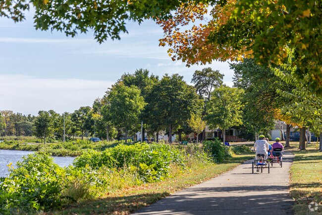 Enjoy a bike ride along the Silver Lake and pass the Silver Lake Dam in Lowertown.