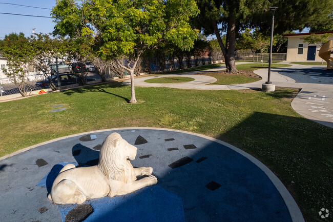The Lion structure on the playground at Laurel Elementary School in Oceanside.