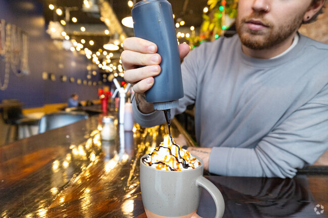 Mugs on Main in Riverhead is an establishment serving fancy drinks and some food all in mugs.