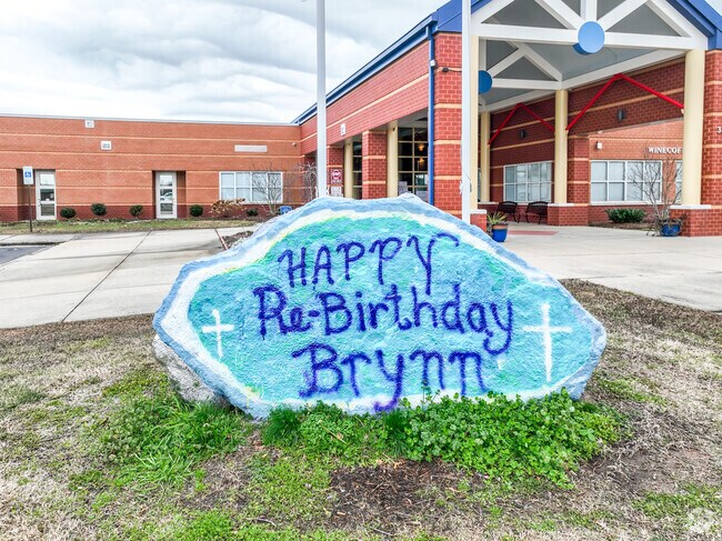 Show school pride on the spirit rock at Winecoff Elementary.