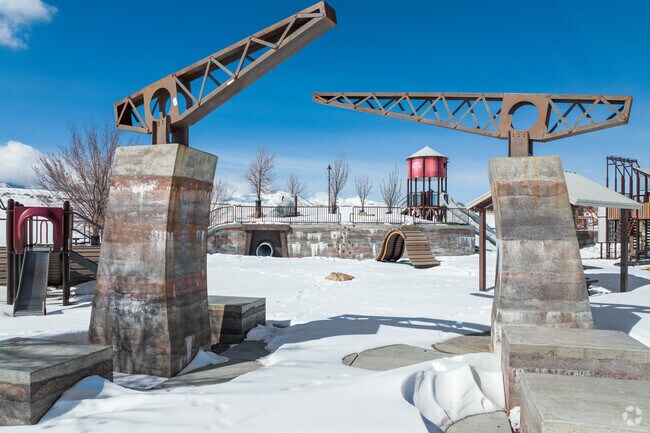 Lodestone Park has a variety of interesting structures and fun play equipment.