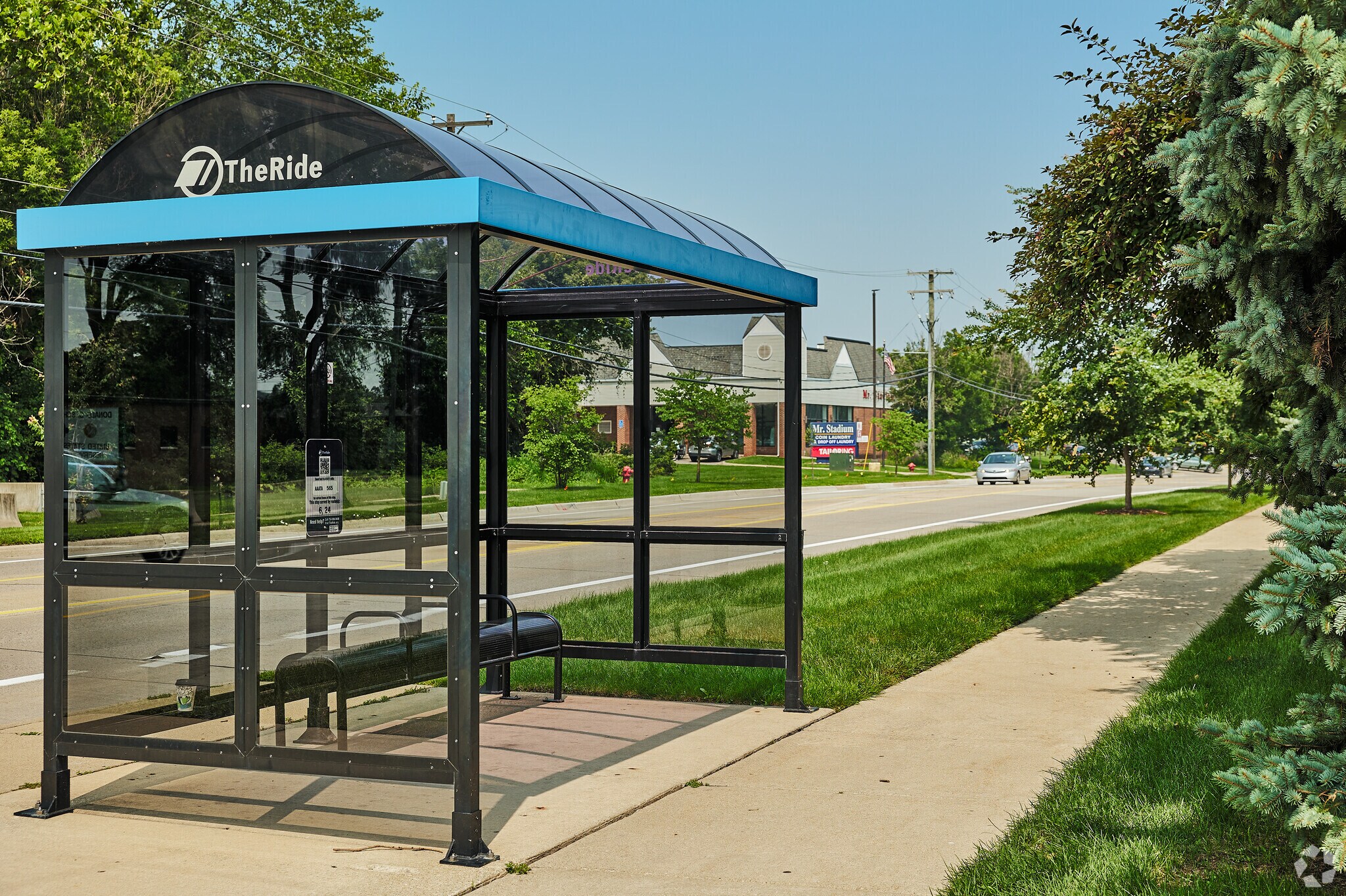 Bike lanes and bus routes run from Frisinger-Woodbury all the way into downtown.