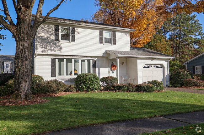 Bright colonial homes round out the Burnett Road neighborhood.