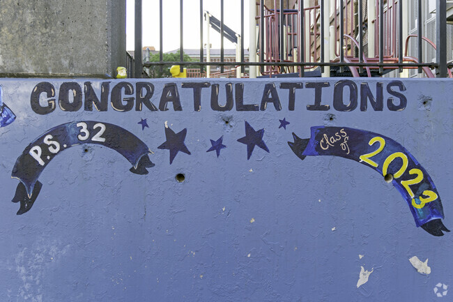 PS 32 says congratulations to its students for reaching a milestone in there lives.