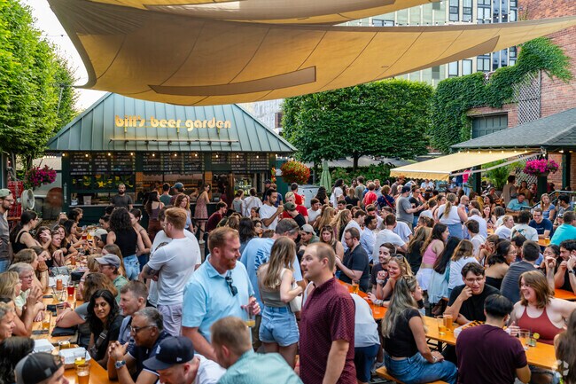 Bill’s Beer Garden draws Downtown Ann Arbor crowds on warm Friday nights.