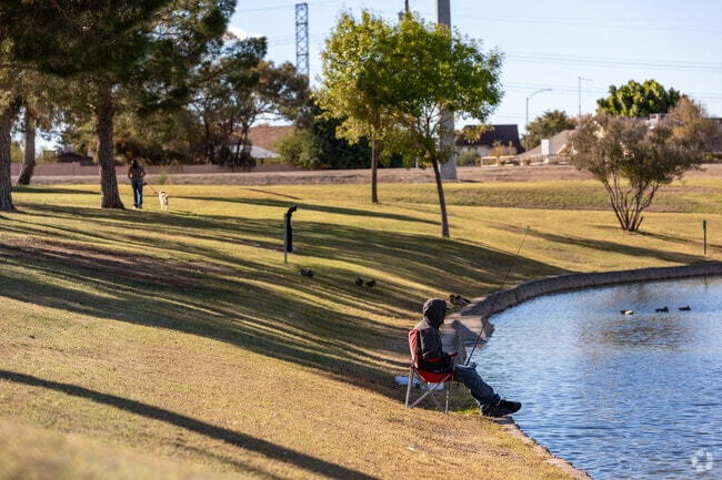 Greenfield Park has community fishing waters for those with a valid license.