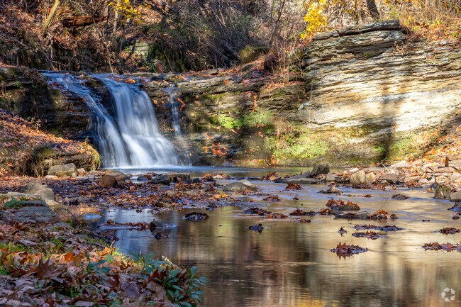 Let the sounds of a flowing waterfall sooth you in East Park in Connellsville.