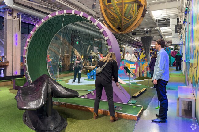 Enjoy an 18-hole game of mini golf at Can-Can Wonderlands artist-designed course.