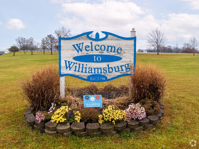The village of Williamsburg welcomes visitors to its community.