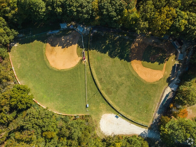 Well groomed baseball fields await for their bases to be rounded in Jenkins.