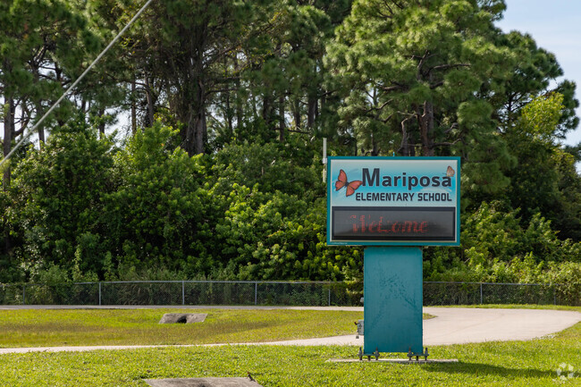 Mariposa Elementary School second Pylon as you drive up to school.