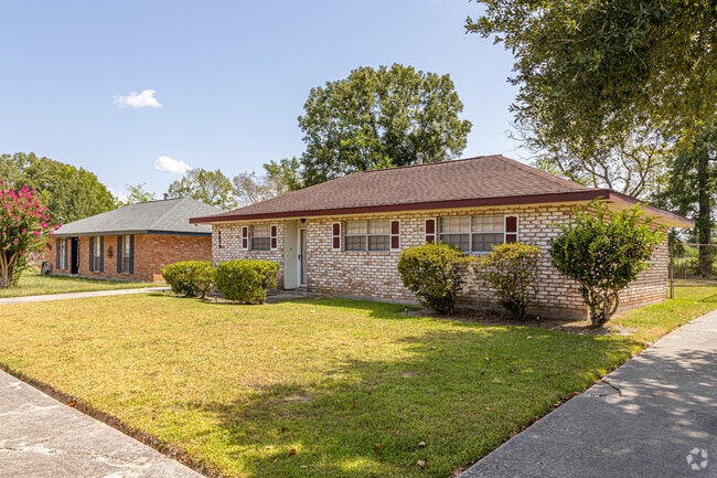 Brick ranch-style homes are common throughout Merrydale.