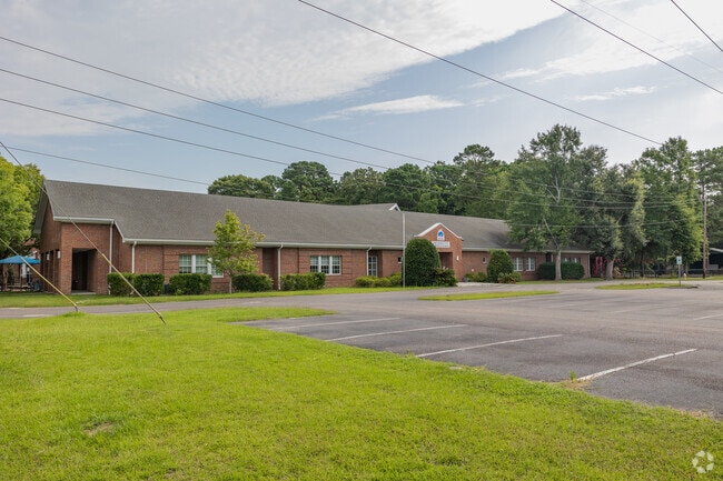 The Charleston Christian School has large parking and drop off areas for students.