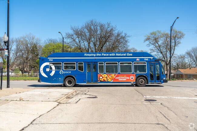 Pace buses frequently pass through the Calumet Park neighborhood.