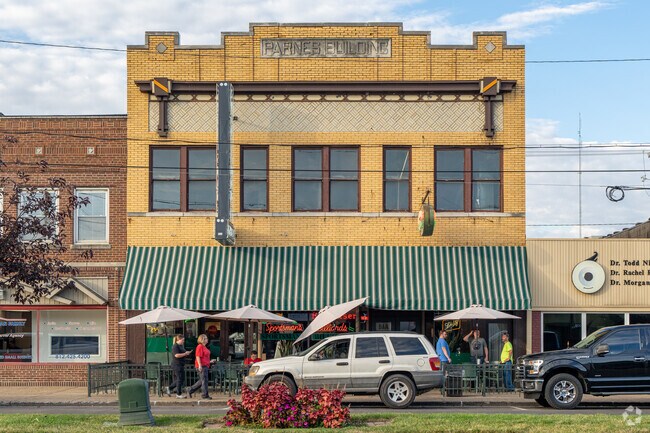 Historic buildings line Franklin Street in Lamasco.