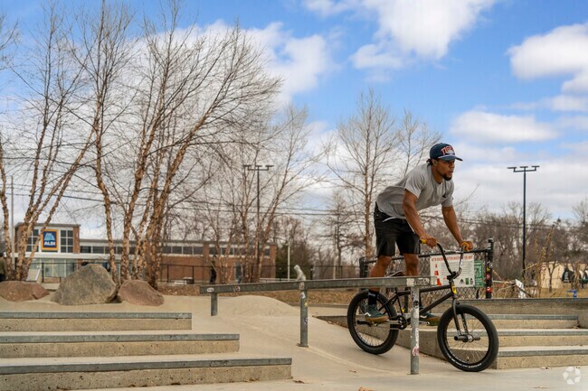 The Ann Arbor skate park is a local hot spot for bikers.