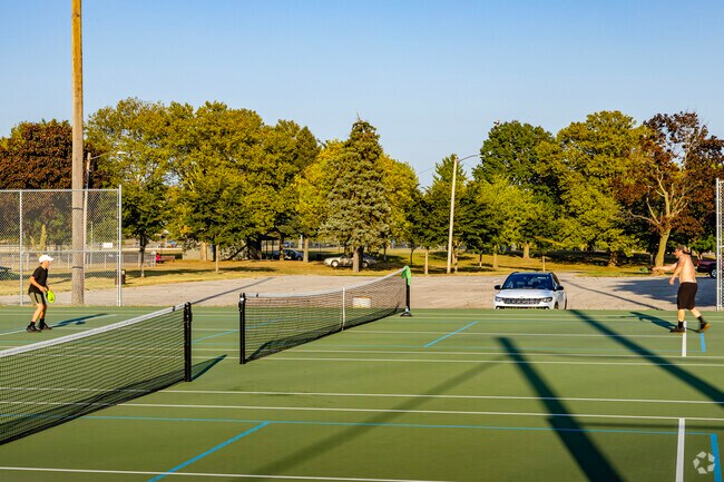 Tennis and Pickleball courts see a lot of action from locals at Boland Park.