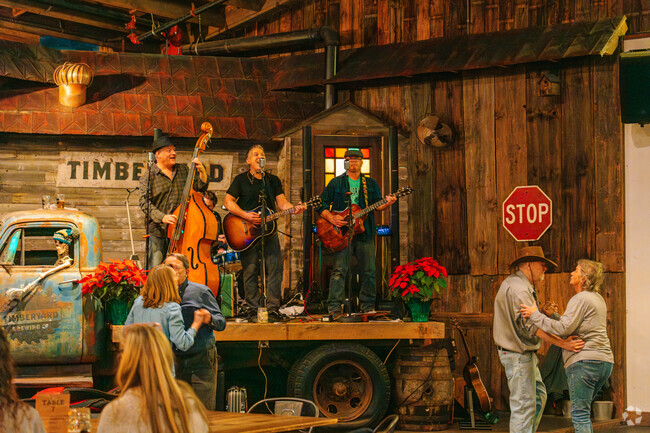 Locals can enjoy live music and dancing at Timberyard Brewing Company.