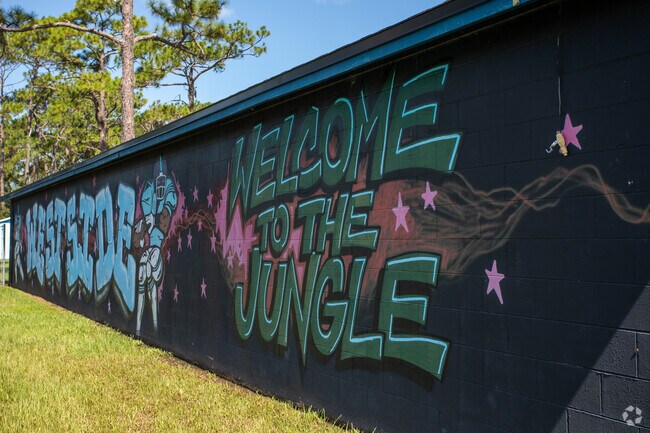 Vibrant artwork at Wesconnett Park in the Ortega neighborhood in Jacksonville.