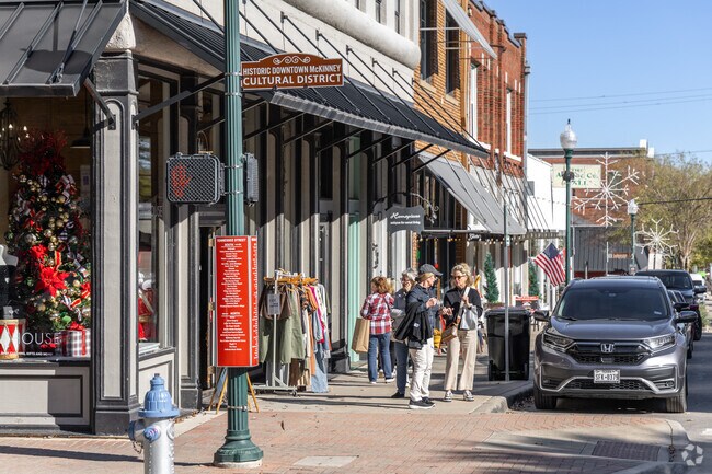 The fun of McKinney's downtown shops and cafes is easily reached from Princeton.