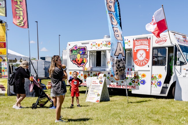 Delicious options from food trucks includes Polish Pierogi during at the carnival in Wood Dale.