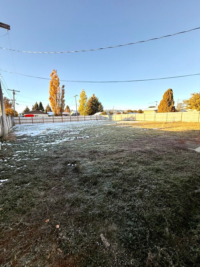 large fenced backyard