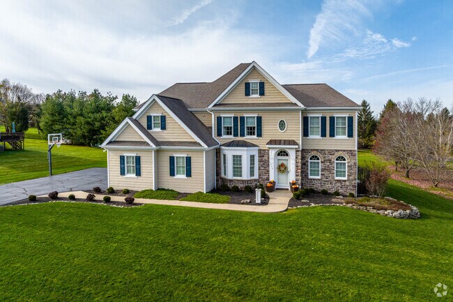 Large Colonial homes are common in Clarks Green.