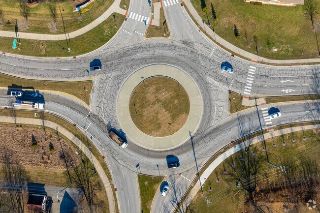 Many of Westfield's intersections are comprised of roundabouts.