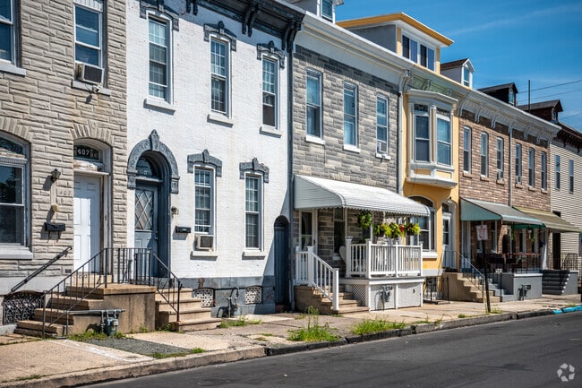 Beautiful stone faced row homes bring plenty of character to Outlet Area.