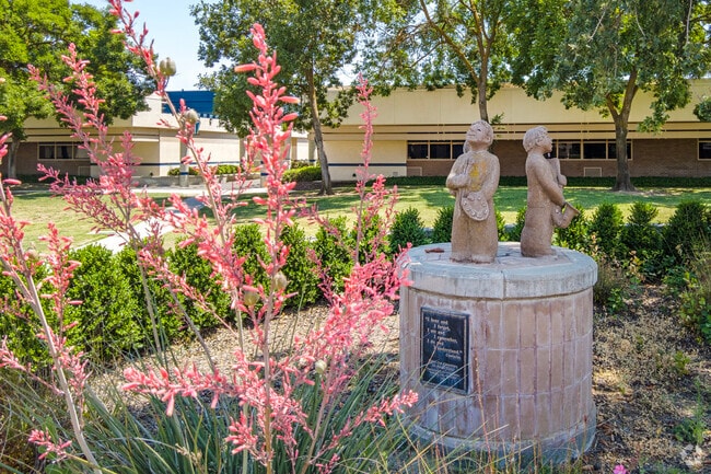 A statue dedication on the campus of Valley Oak Elementary School in Fresno.