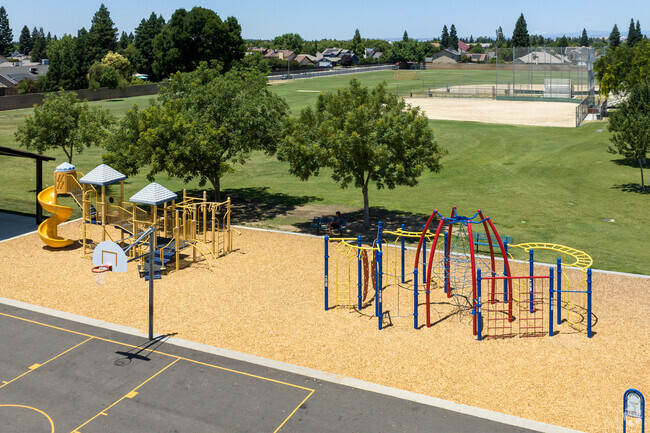 There are playgrounds for students at Cox Elementary School in Clovis.